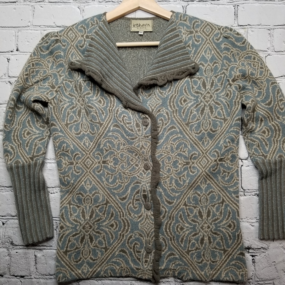 Intiwara Alpaca Button Down Sweater One of a Kind Small